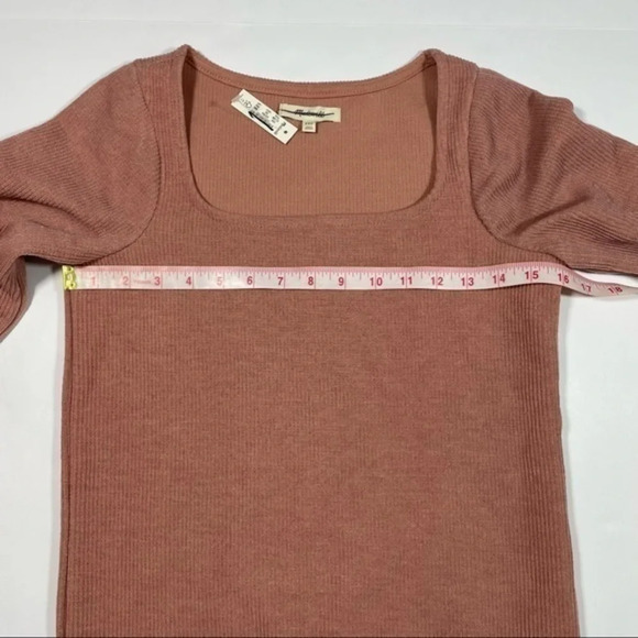 Madewell Ottoman Rib Square Neck Top Faded Mauve MB170 - Picture 7 of 9